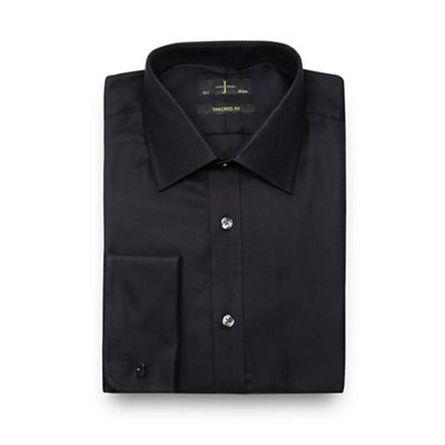 J by Jasper Conran Black diagonal twill tailored fit shirt